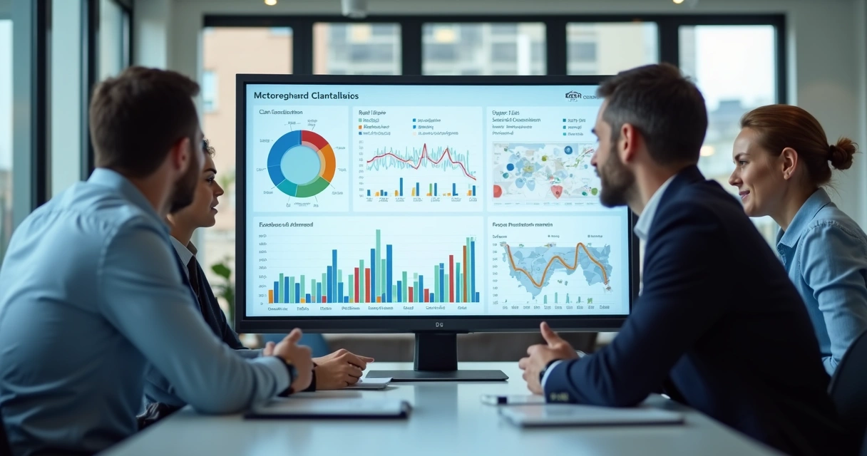 Painel mostrando análise de cancelamentos de clientes em gráficos coloridos 