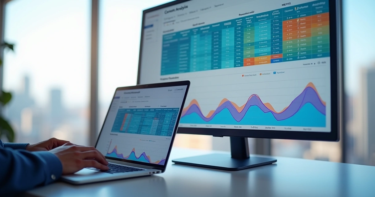 Painel com gráfico de cohortes destacando retenção e churn em produto SaaS 