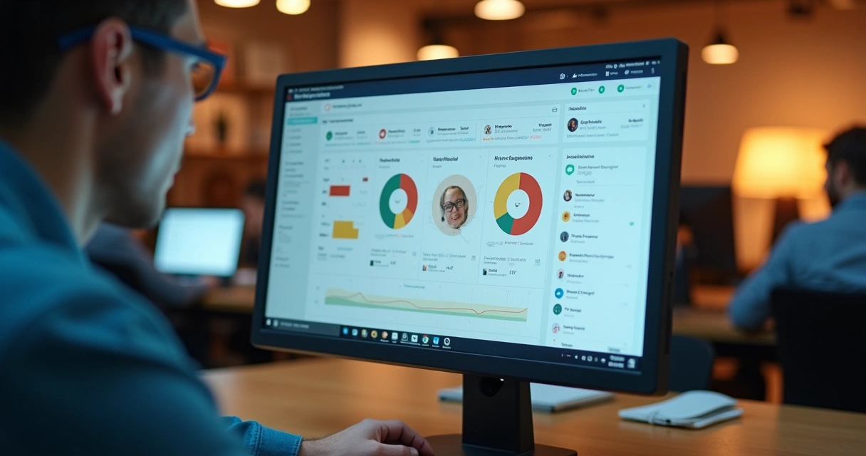 Interface de análise de respostas com IA destacando sentimentos e temas principais