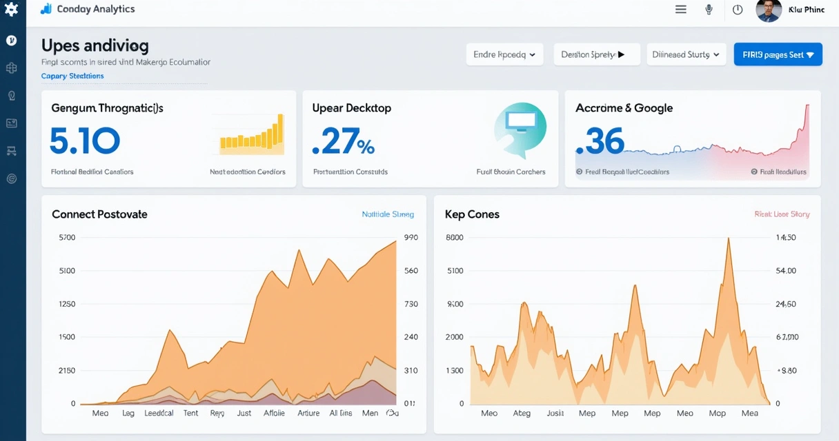 Gráfico de comportamento de usuários em landing page