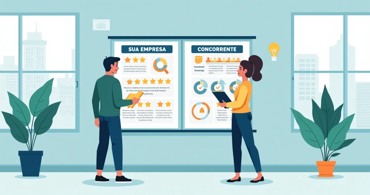 Empresário analisando concorrência em painel com gráficos e mapas 