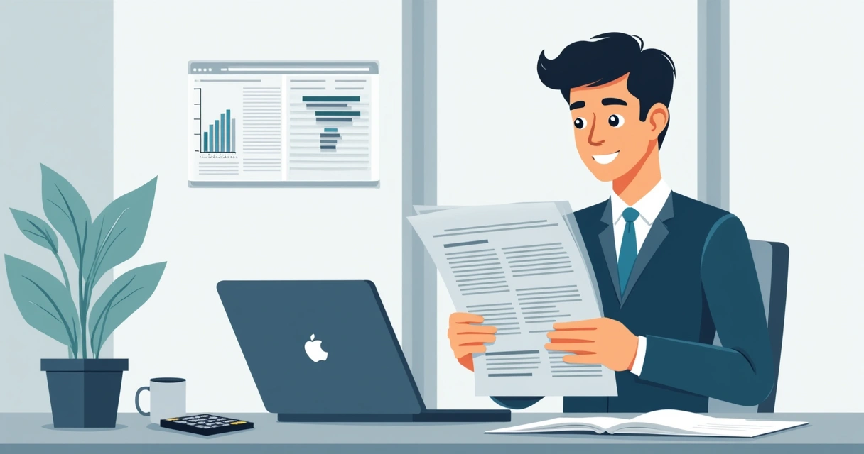 Pessoa analisando apólice de seguro de vida em mesa com gráficos e calculadora 