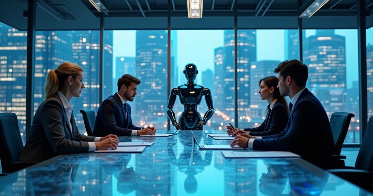 Equipe jurídica revisando contratos digitais em escritório moderno 
