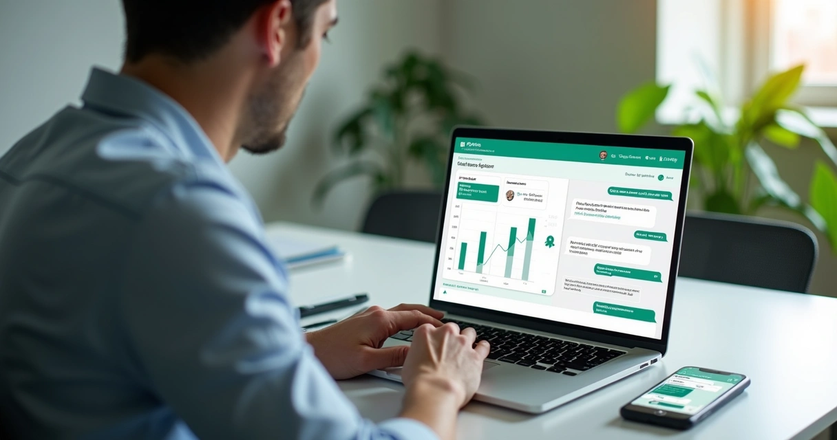 Painel analisando conversa comercial no WhatsApp 