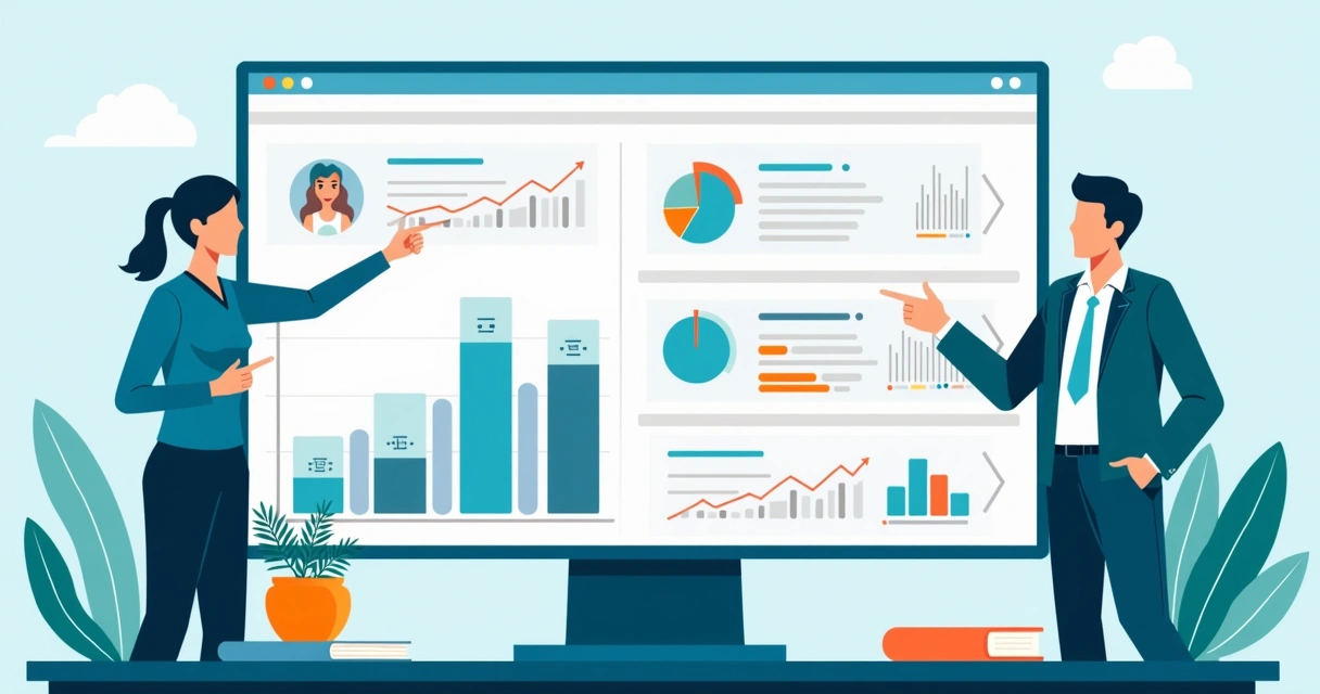 Painel de métricas comparando segmentos de visitantes