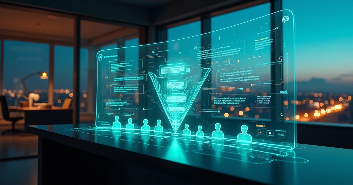 Sala de controle comercial com painel digital mostrando fluxo de conversas e IA 