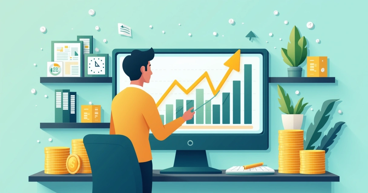 Empreendedor analisando gráficos de crescimento de vendas dropshipping 