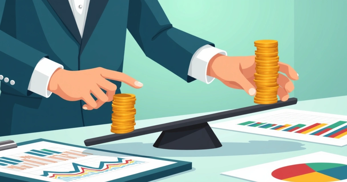 Gráfico de custo-benefício em negociação com agência 