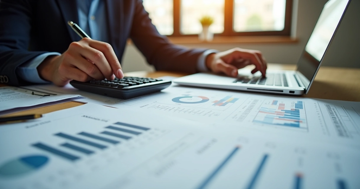 Pessoa analisando documentos e calculadora para entender custos de plano de saúde com franquia 