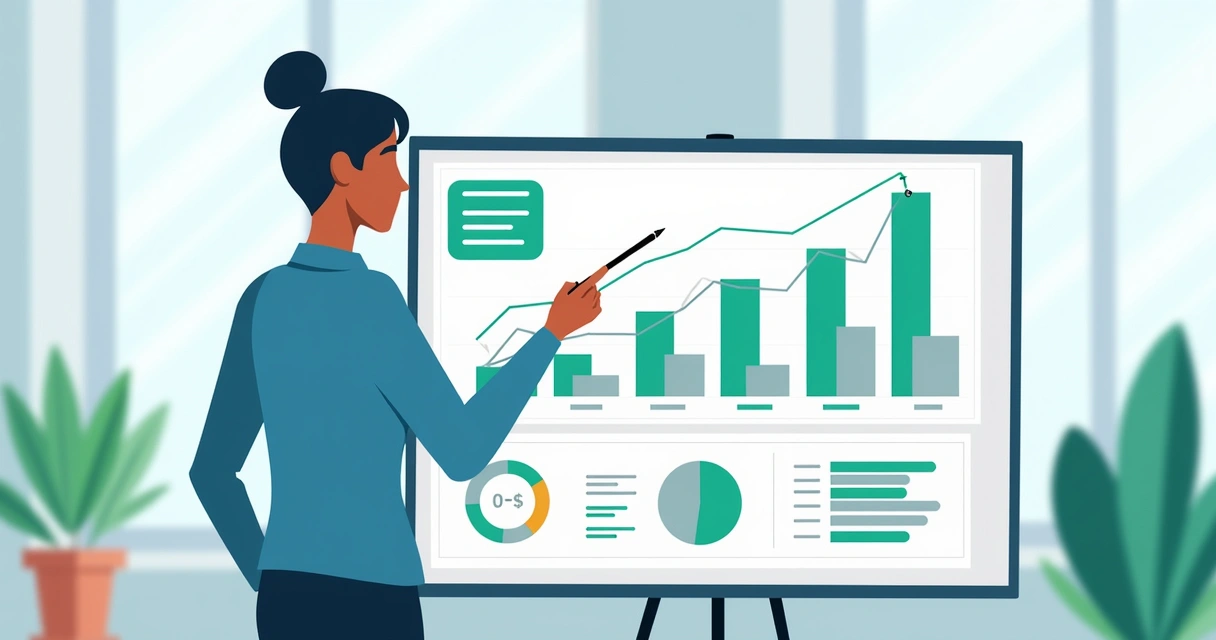 Dashboard com gráficos analisando dados de atendimento no WhatsApp, pessoa analisando os resultados 