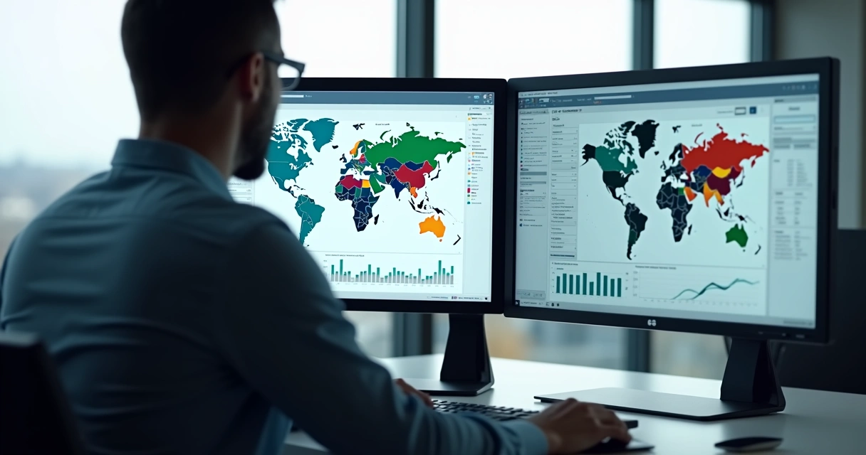Profissional analisando segmentação e dados B2B em tela 