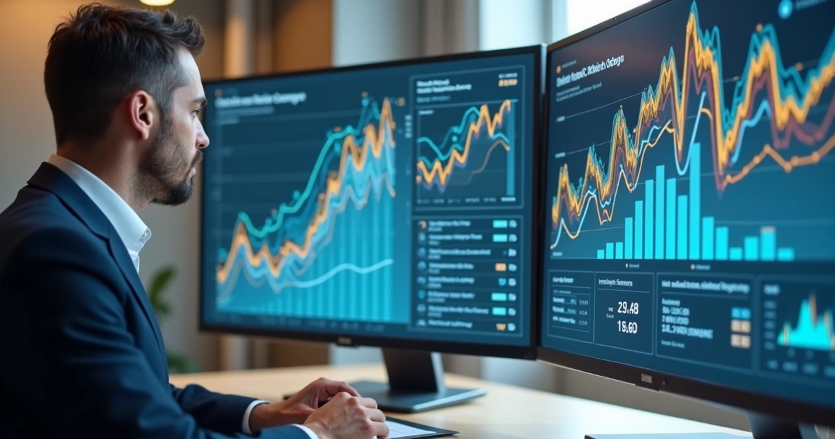 Gráficos digitais de análise de dados de benchmarketing 