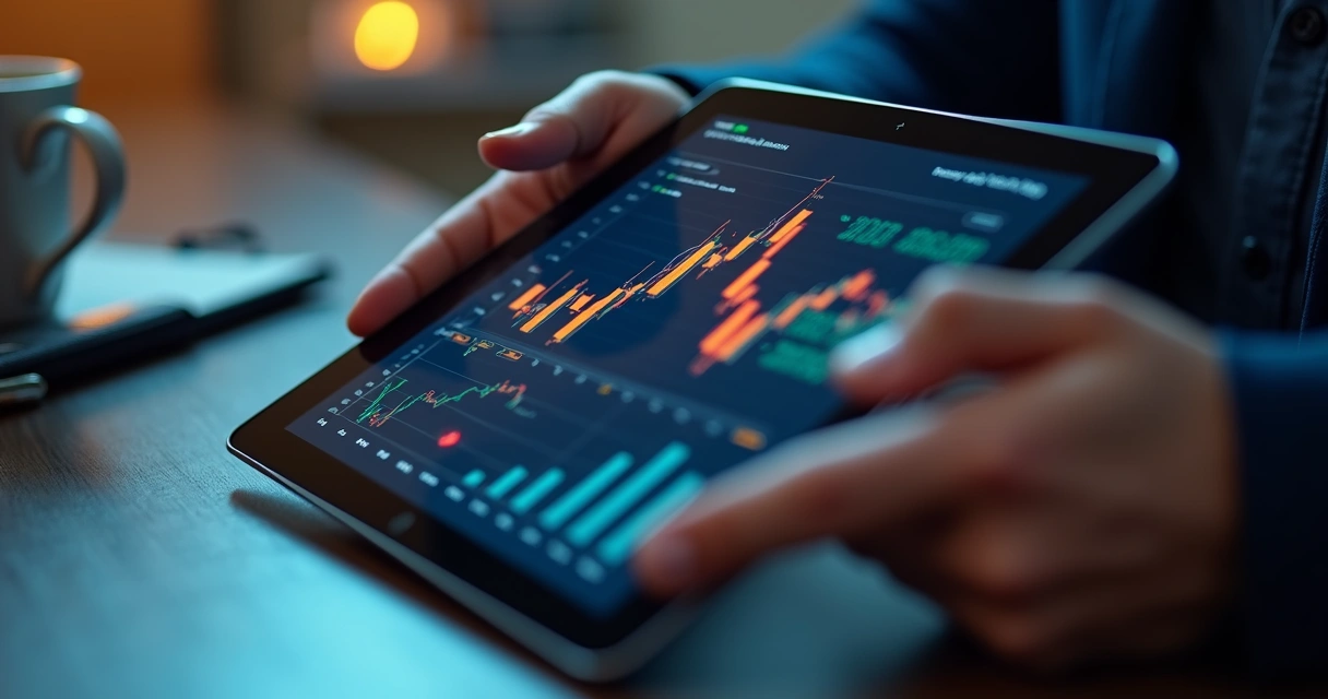 Pessoa analisando dados contábeis em um tablet