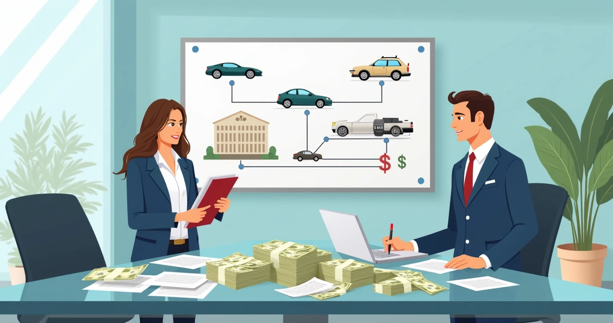 Investigadores analisando documentos e dinheiro em escritório 