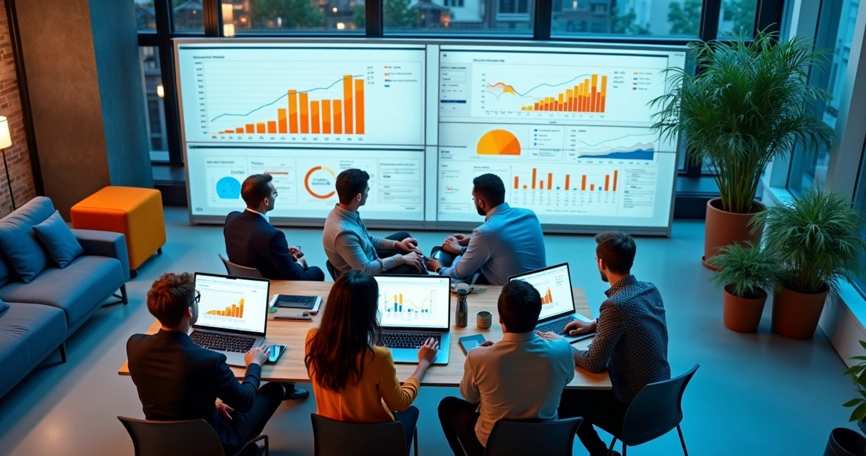 Gráficos coloridos mostrando dados culturais em tela de computador. 