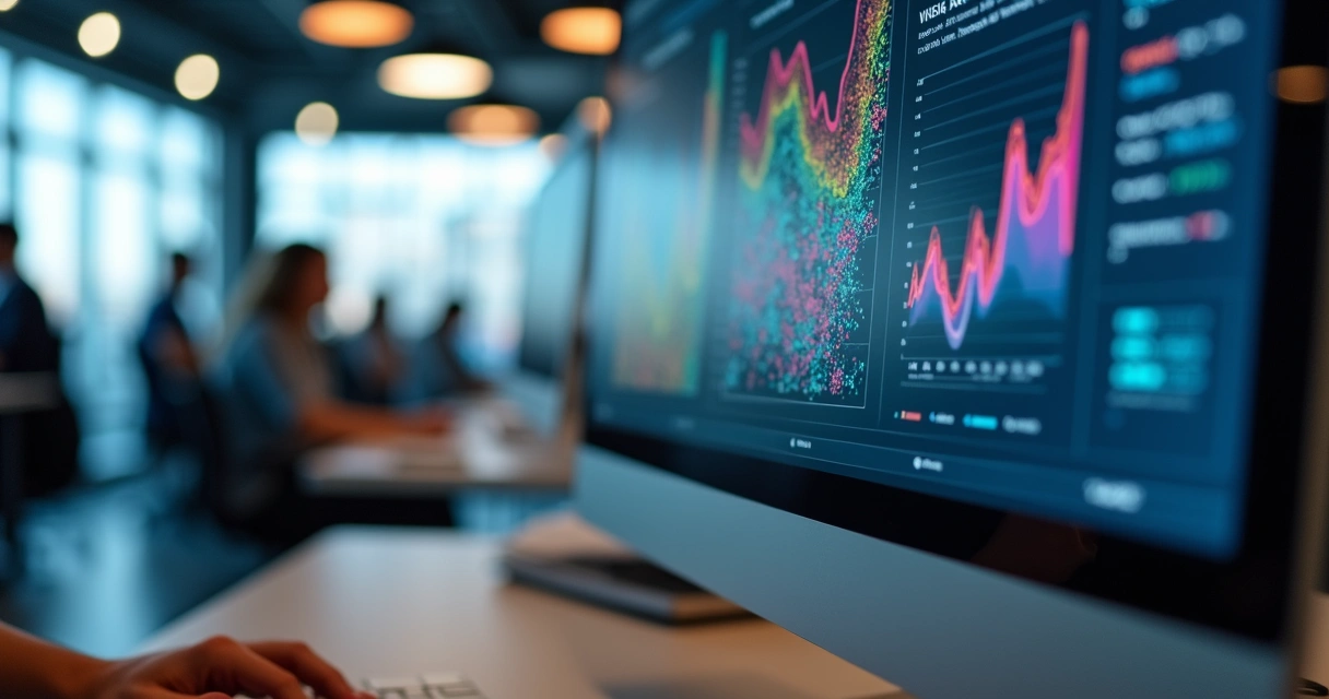 Monitor mostra análise de dados de engajamento visual para campanhas digitais 