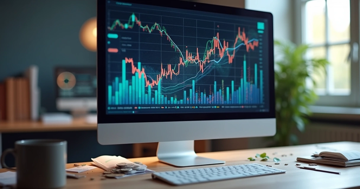 Painel digital com gráficos de fluxo de caixa