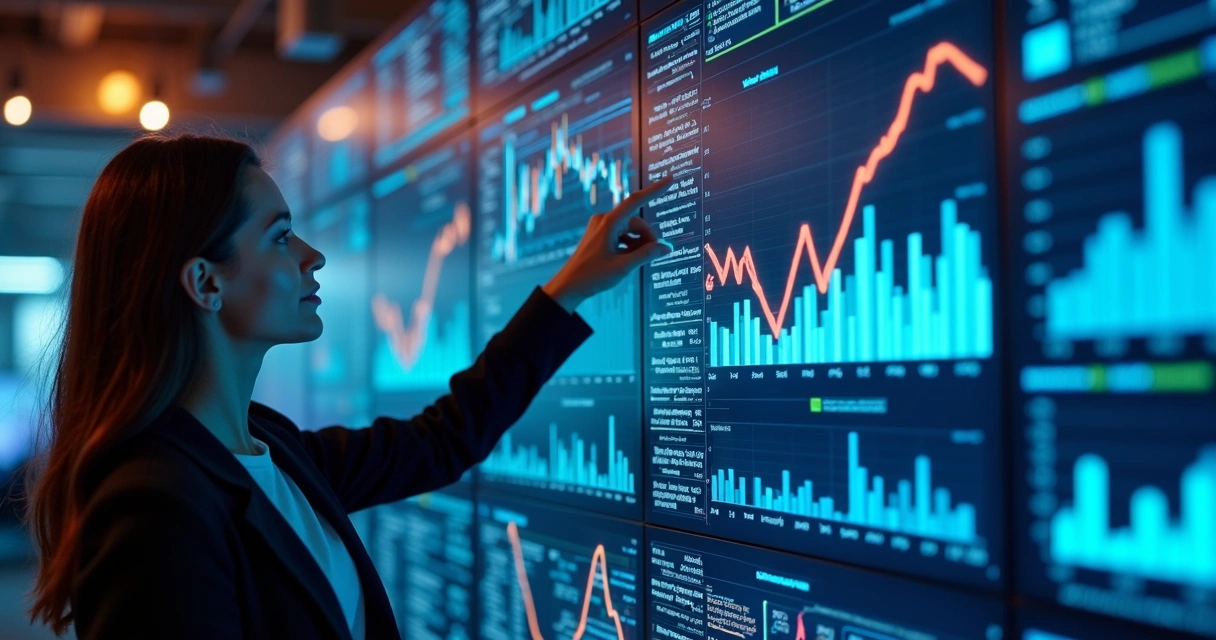 Análise de dados avançada em tela digital 