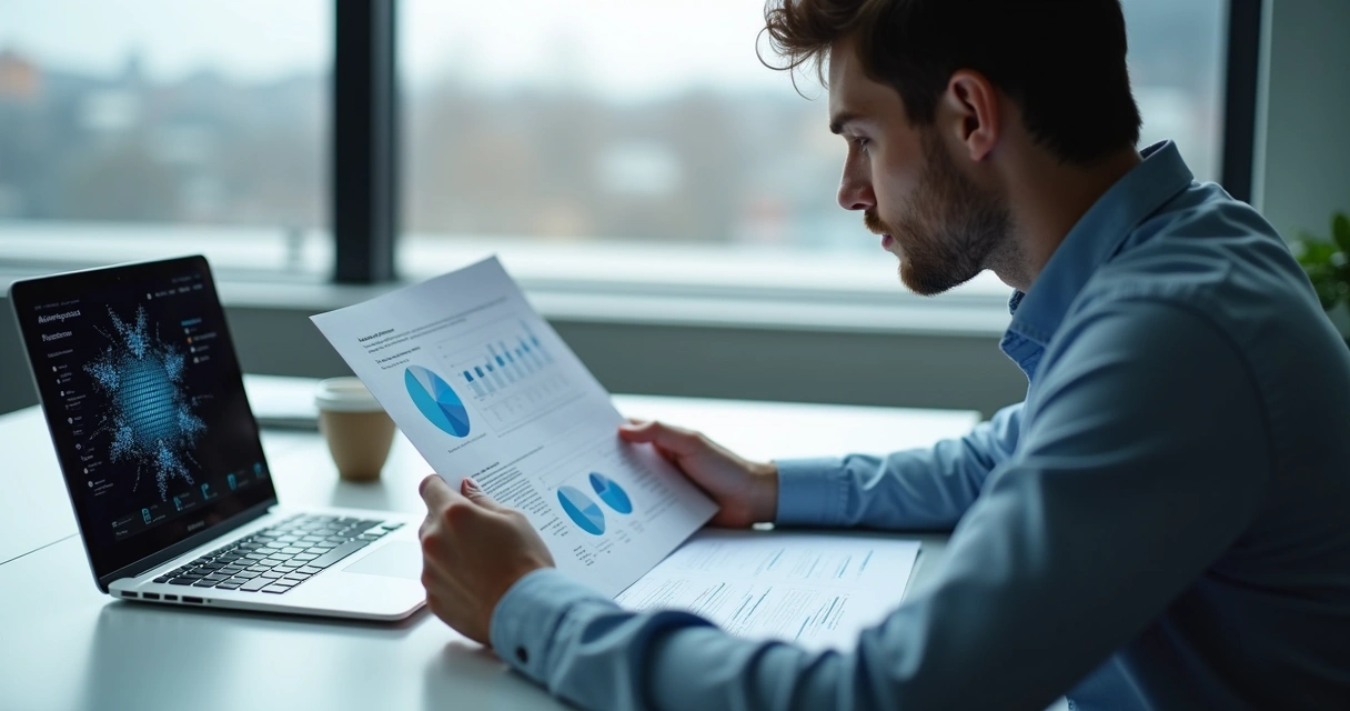 Pessoa avaliando relatório de IA 
