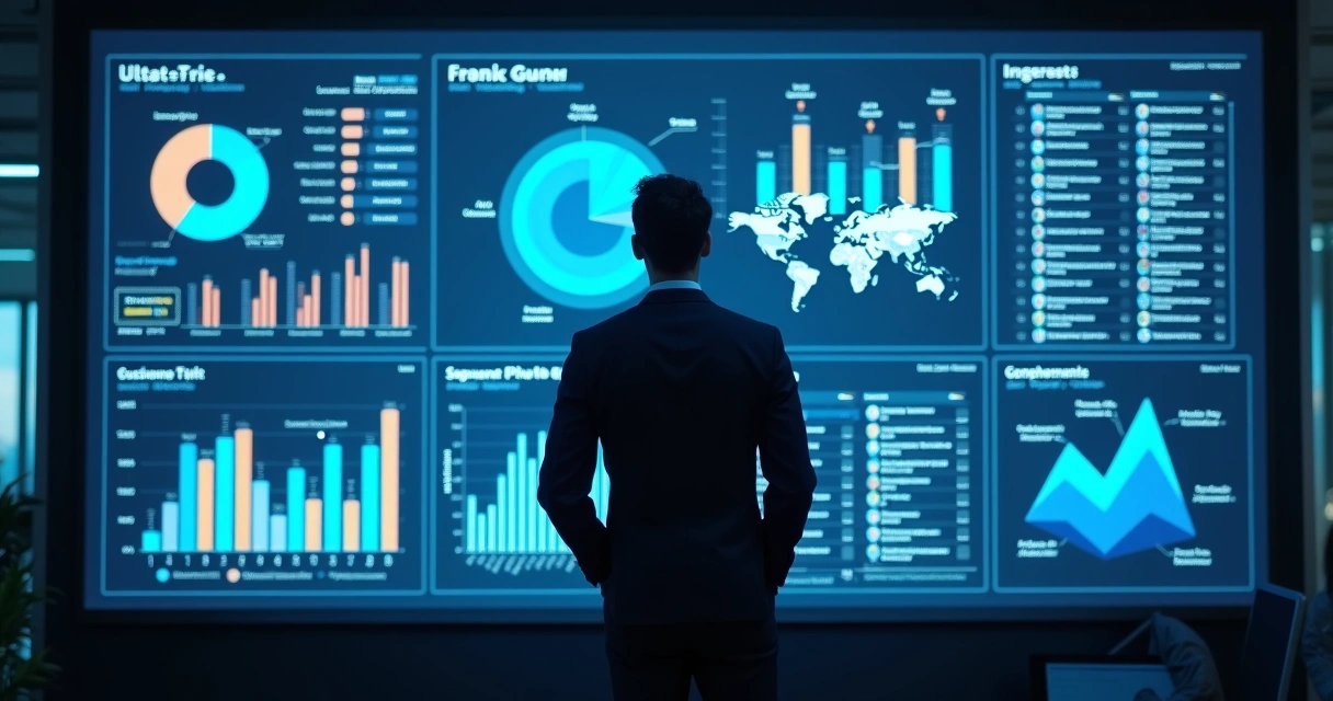 Profissional analisando relatórios gráficos de mailing segmentado 