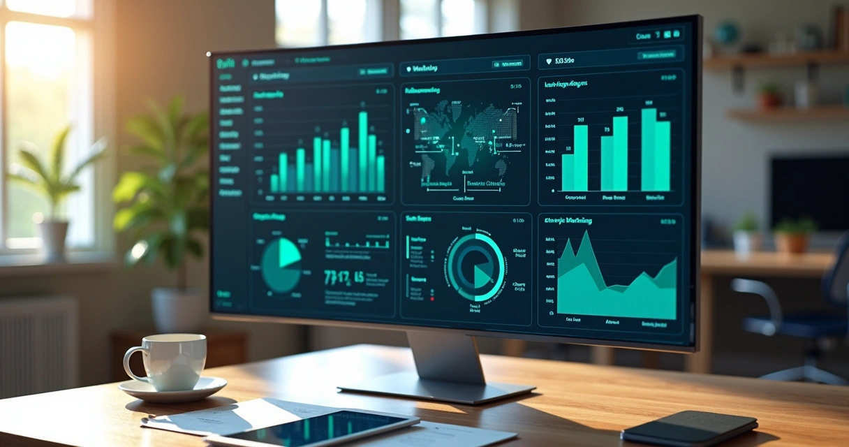 Painel de análise de dados de marketing e vendas integrados