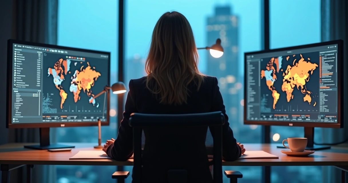 Gestor analisando relatórios integrados de dados empresariais 