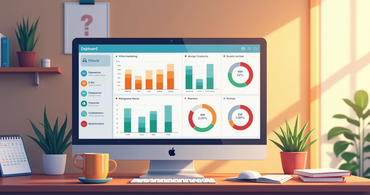 Análise de dados dos resultados de OKR na tela do computador