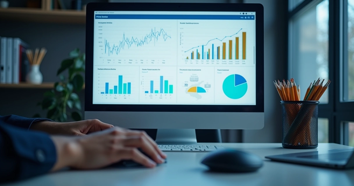 Dashboard de análise de dados mostrando índices de retenção de talentos. 