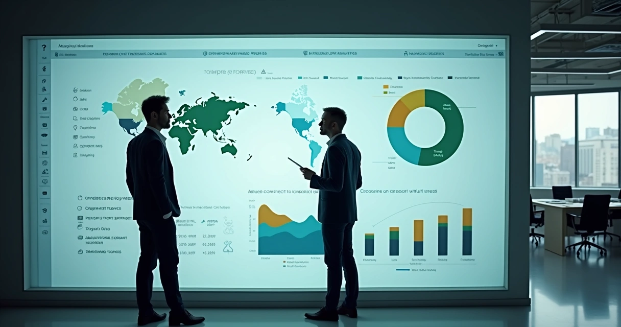 Painel digital com gráficos de análise de RH 