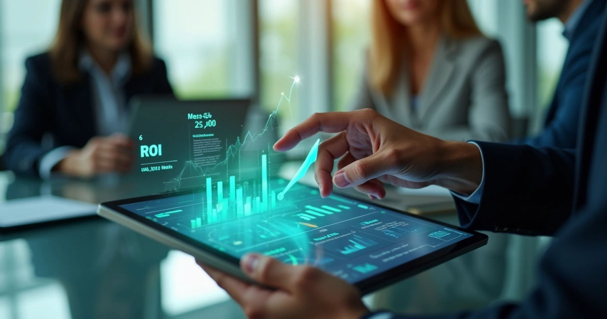 Gráfico financeiro mostrando retorno do investimento em tecnologia 