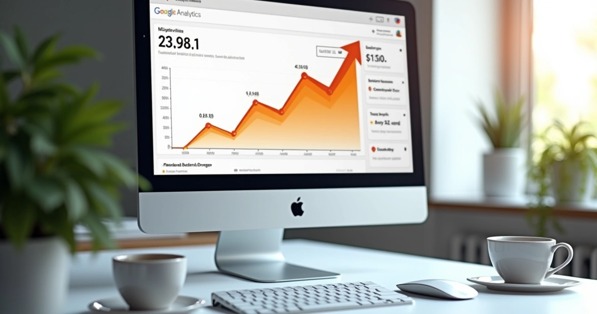 Painel de Google Analytics mostrando aumento em acessos diretos