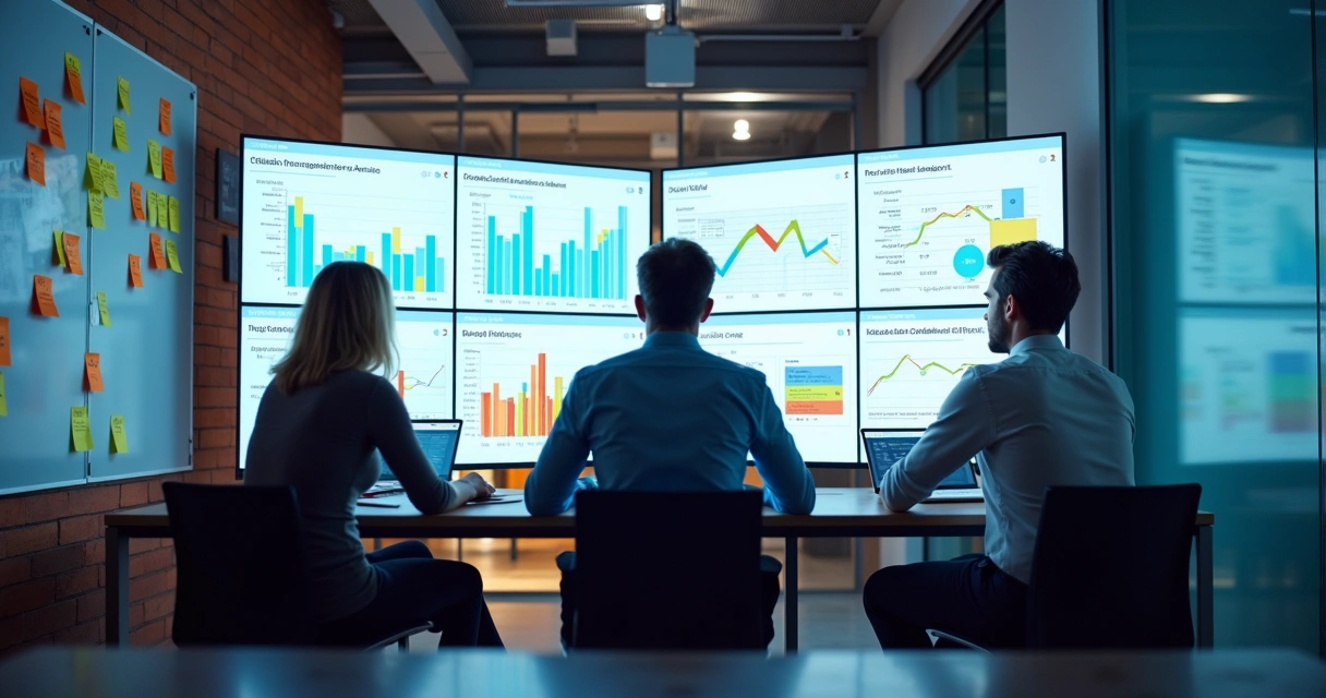 Dashboard mostrando métricas de uso de SaaS 