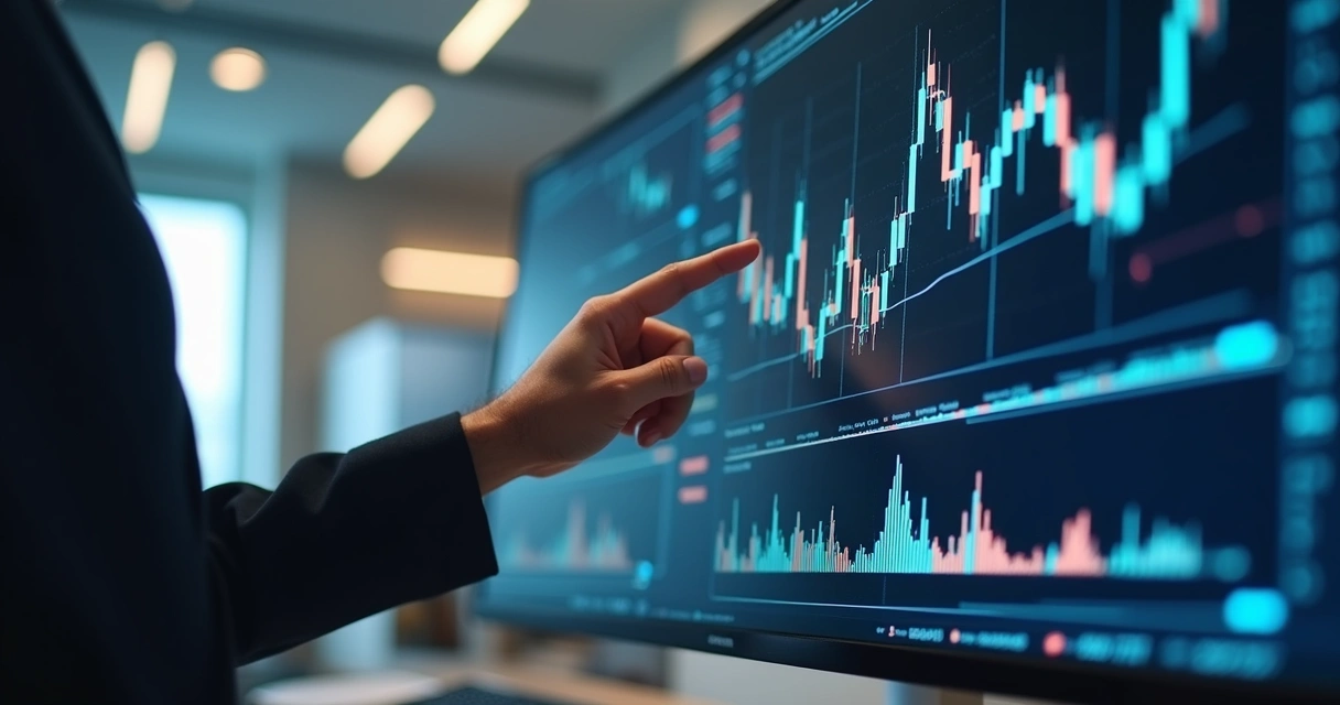 Profissional analisando gráficos detalhados de vendas B2B na tela 