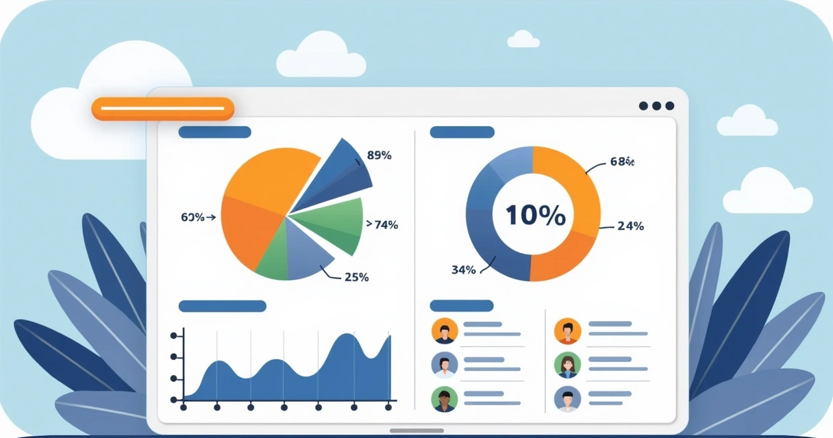 Dashboard colorido com dados de vídeos curtos de campanha