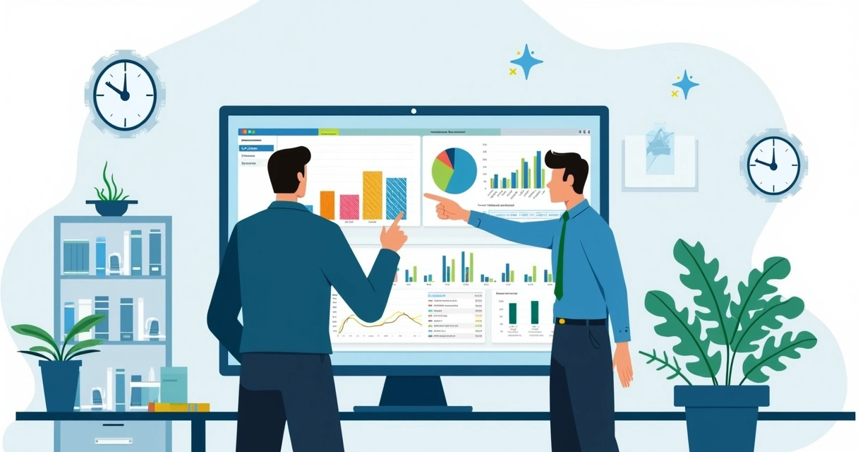 Profissional analisando um dashboard no Excel em ambiente corporativo 