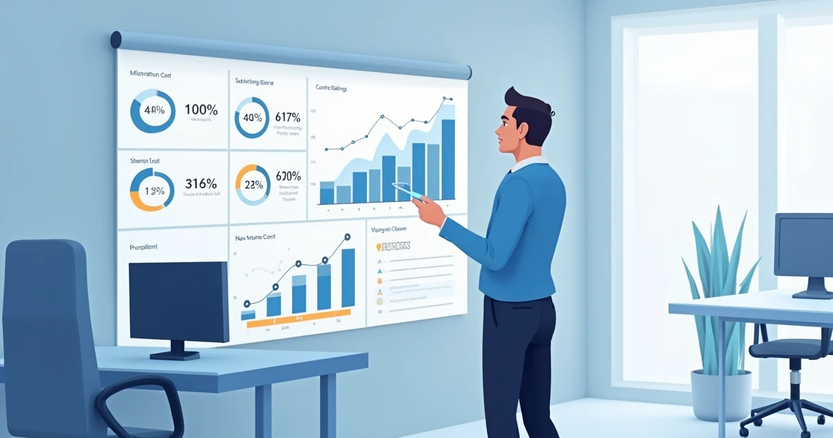 Profissional analisando dashboard de inovação 