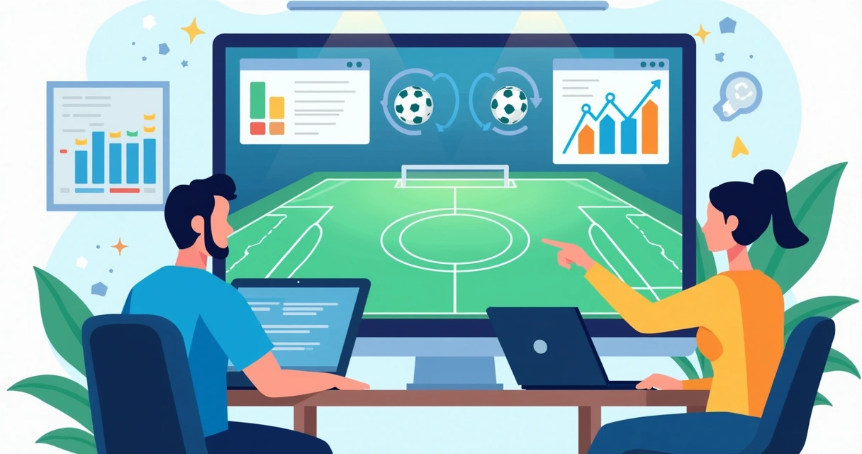 Painel digital com gráficos de partidas de futebol 