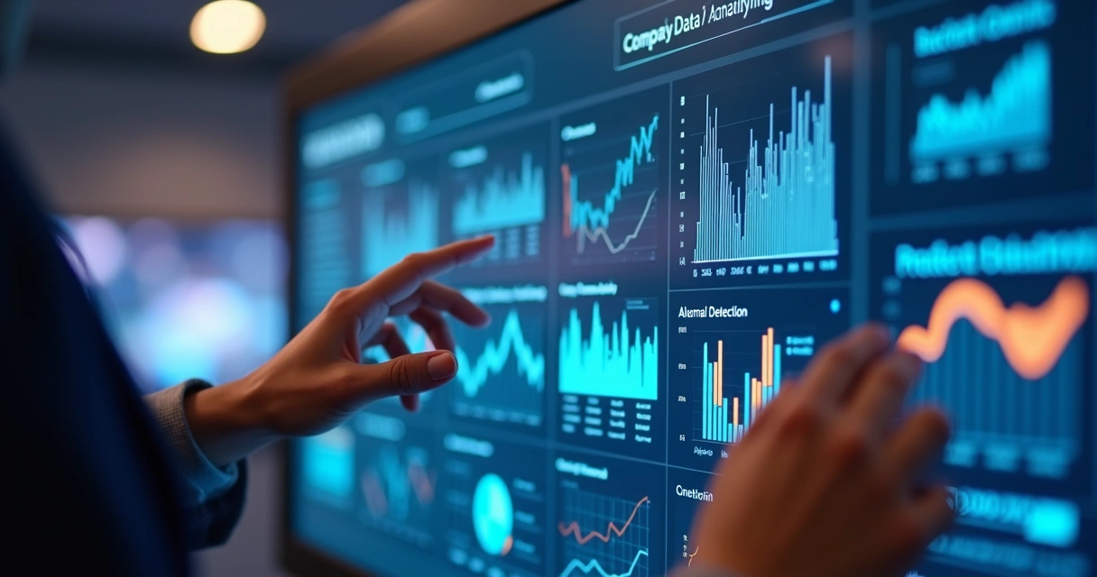 Painel digital mostra análise preditiva de dados de empresa