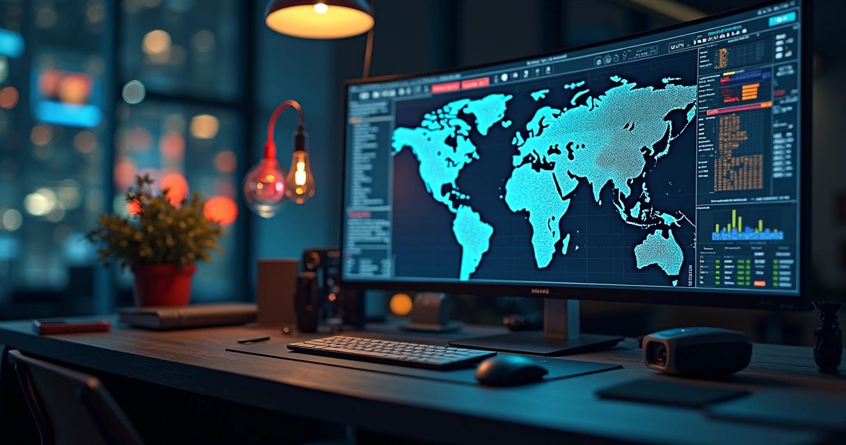 Análise detalhada de dados tributários em múltiplas telas de computador com gráficos e tabelas fiscais 