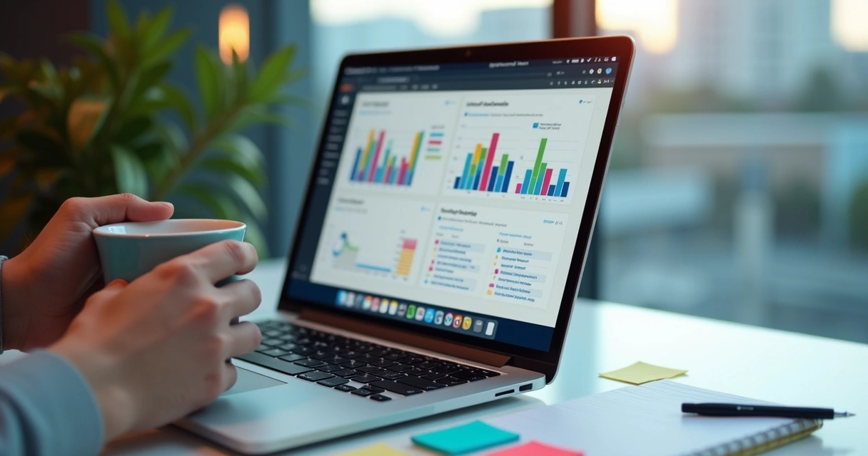 Profissional analisando feedbacks de clientes em computador 
