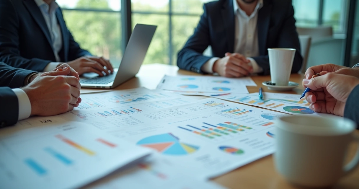 Planilhas de análise de preços com gráficos de barras e linhas comparando produtos 