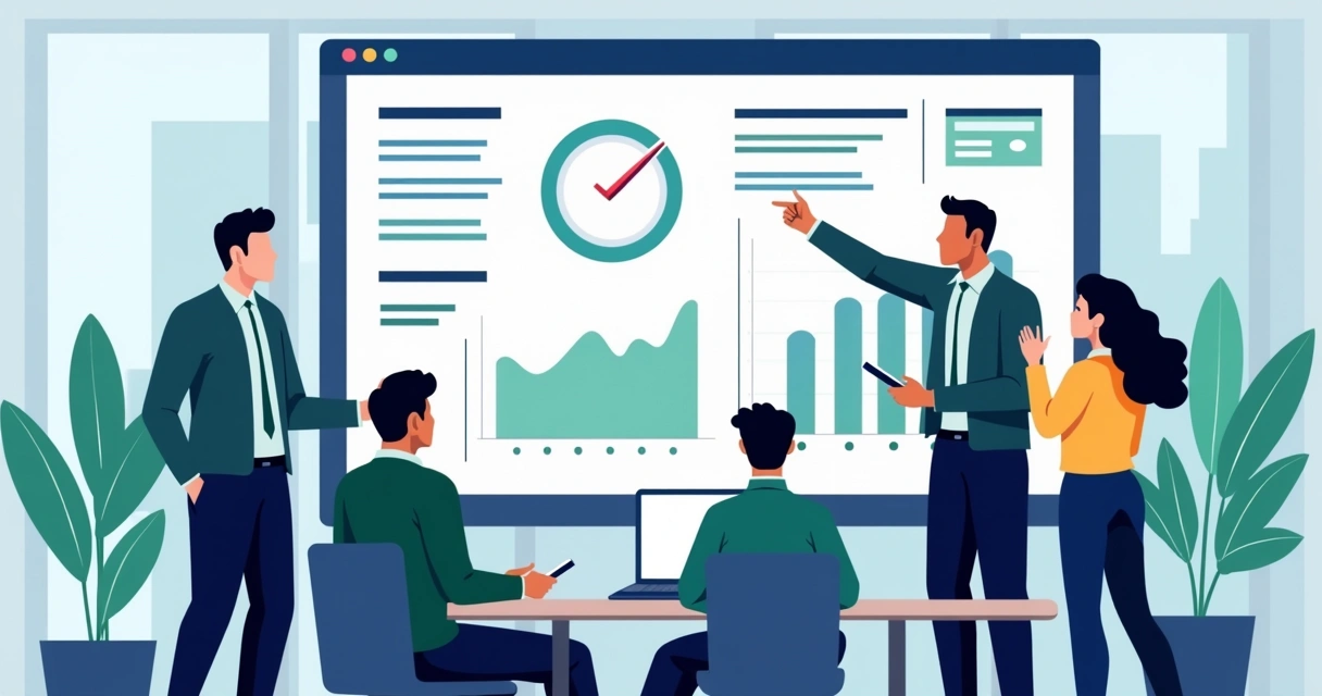 Painel de análise de risco digital com analistas revisando dados 