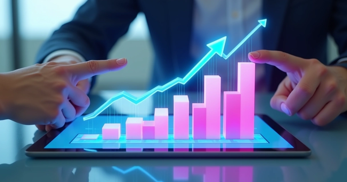 Ilustração de gráfico de desempenho com segmentação de anúncios