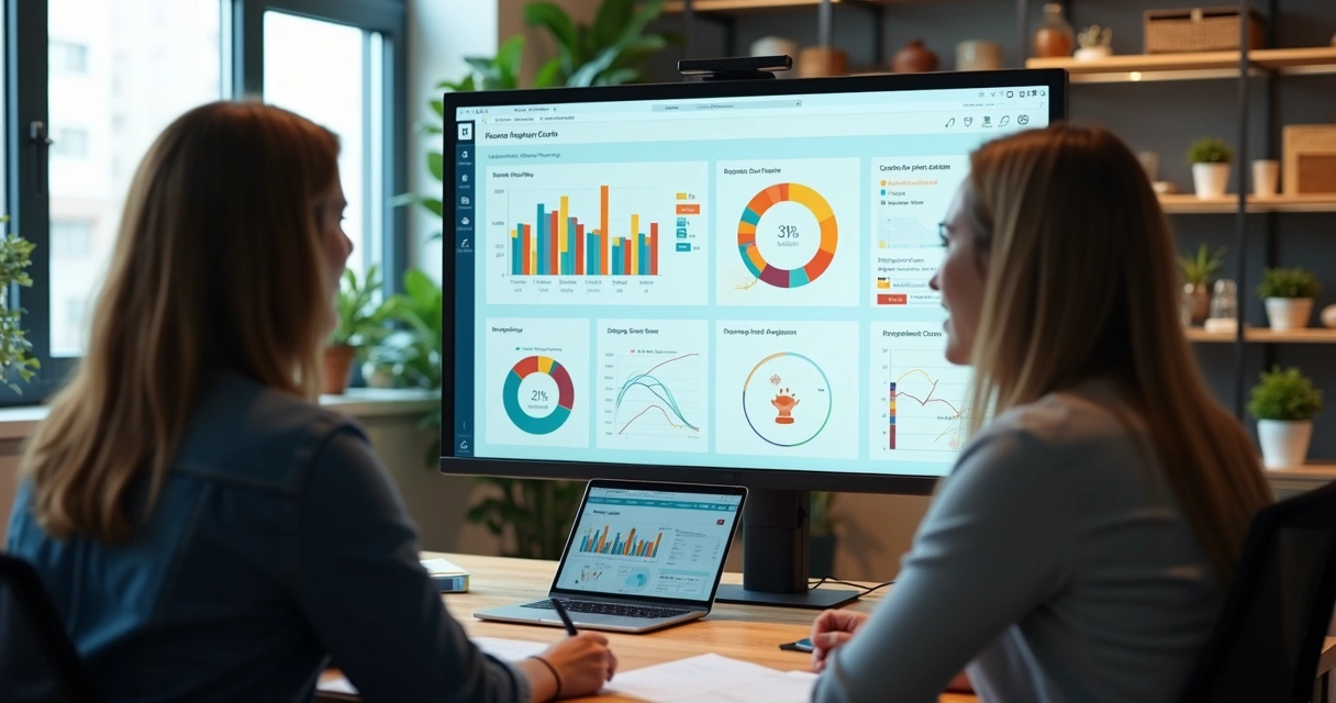 Análise de dados de vendas em tela de computador 