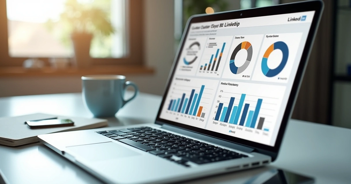 Dashboard mostrando performance dos clusters de conteúdo B2B 