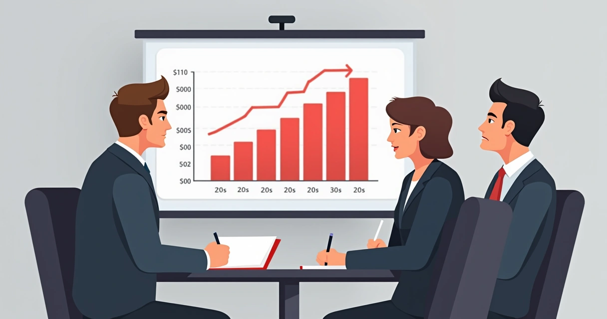 Gestores analisando despesas operacionais em gráfico de barras 