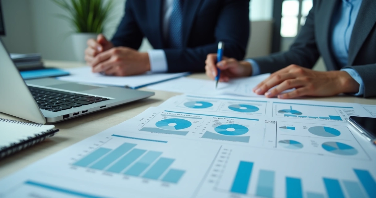 Profissional analisando documentos empresariais