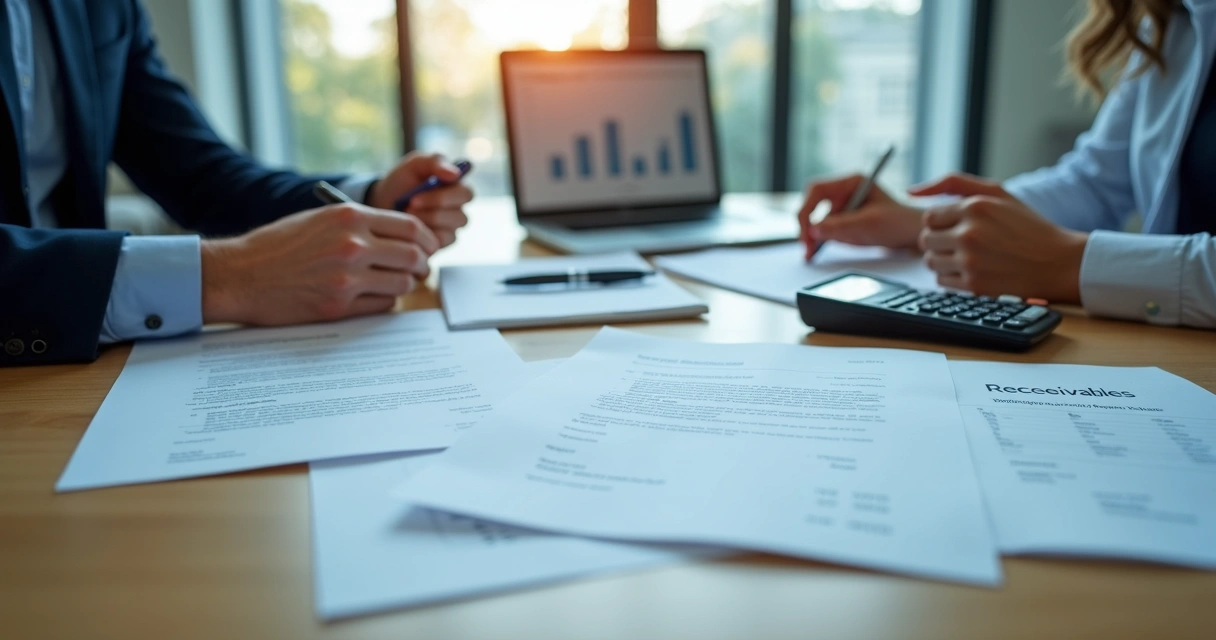 Documentos financeiros e jurídicos sobre mesa de reunião 