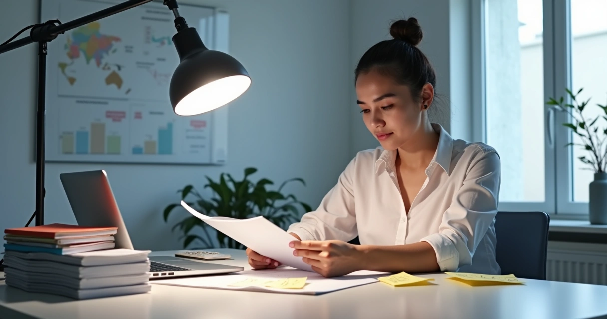 Pessoa analisando um edital de licitação 