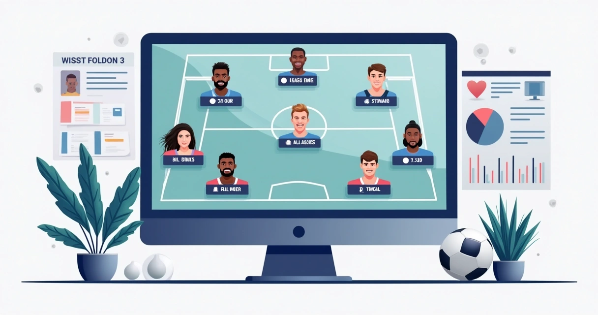 Análise de elenco de futebol com dados e fotos de jogadores